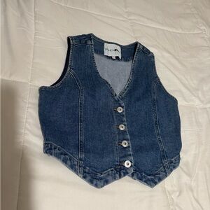 NWOT- Fashion nova Classic Dark Blue Denim Button Vest